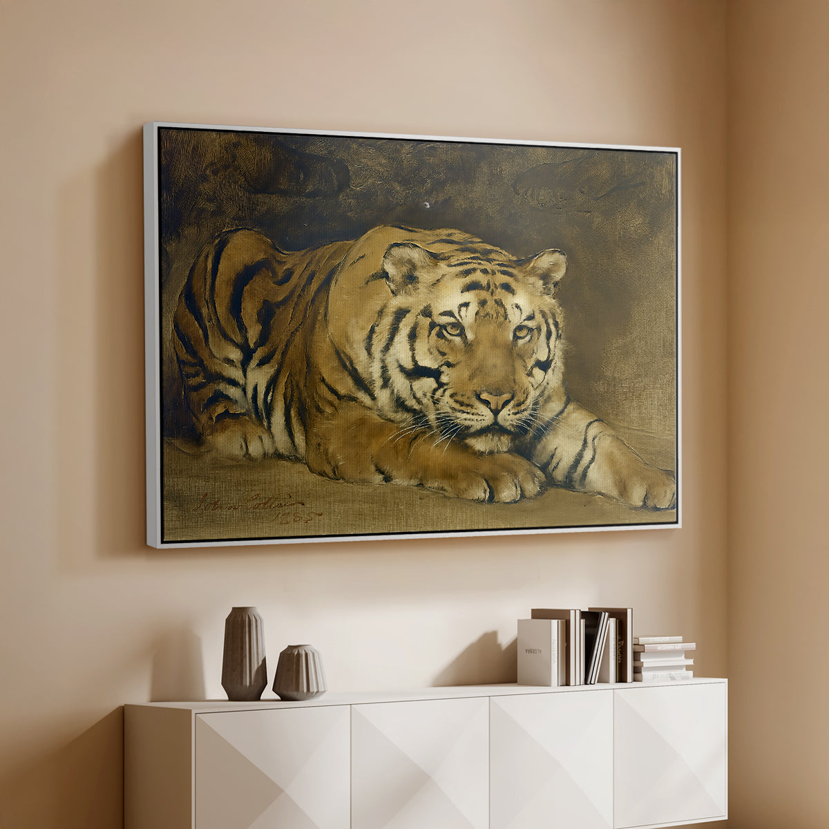 Study of a Tiger for Circe, 1885 - Floater Framed Canvas Print