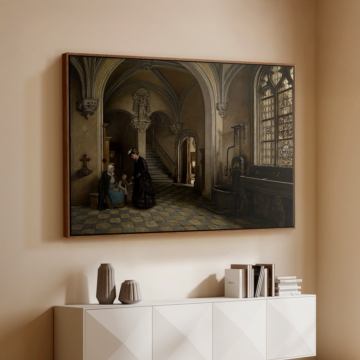 Interior of the Church of Saint Paul in Antwerp, c. 1865-1869 - Floater Framed Canvas Print