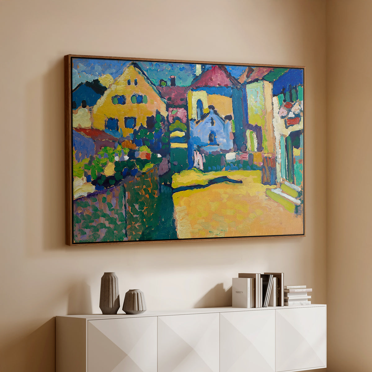 Green Lane in Murnau, 1909 - Floater Framed Canvas Print