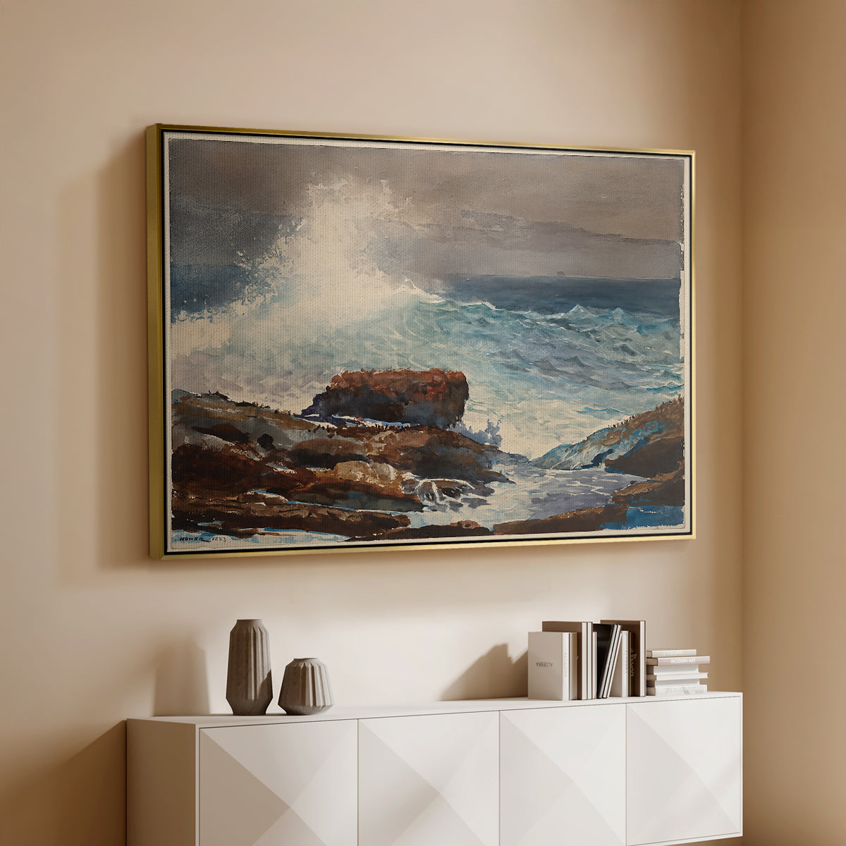 Incoming Tide, Scarboro, Maine, 1883 - Floater Framed Canvas Print