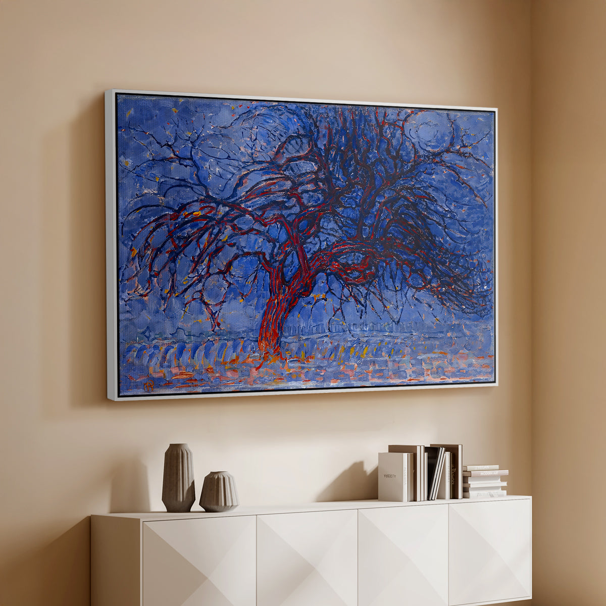 The Red Tree, 1909 - Floater Framed Canvas Print