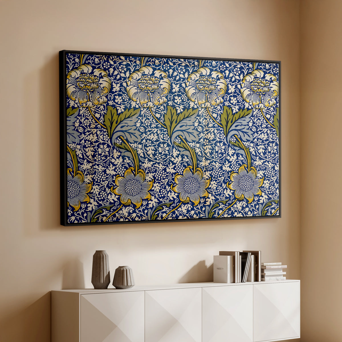 Kennet - Indigo/Gold, 1883 - Floater Framed Canvas Print