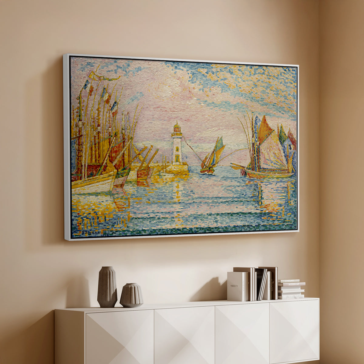 The Lighthouse at Groix, 1925 - Floater Framed Canvas Print