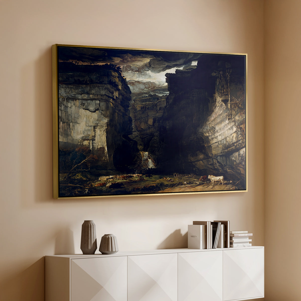 Gordale Scar, c. 1811-1813 - Floater Framed Canvas Print