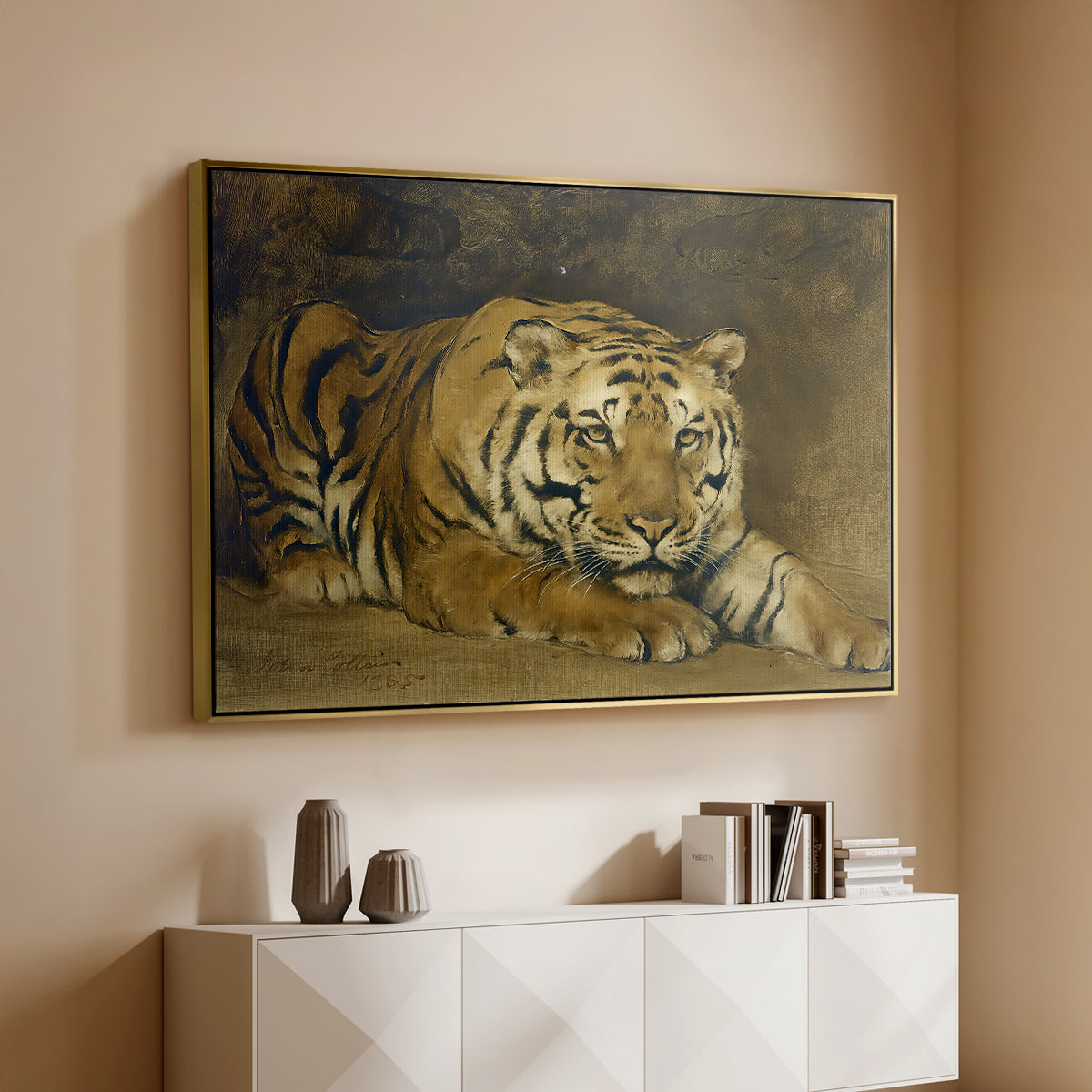Study of a Tiger for Circe, 1885 - Floater Framed Canvas Print
