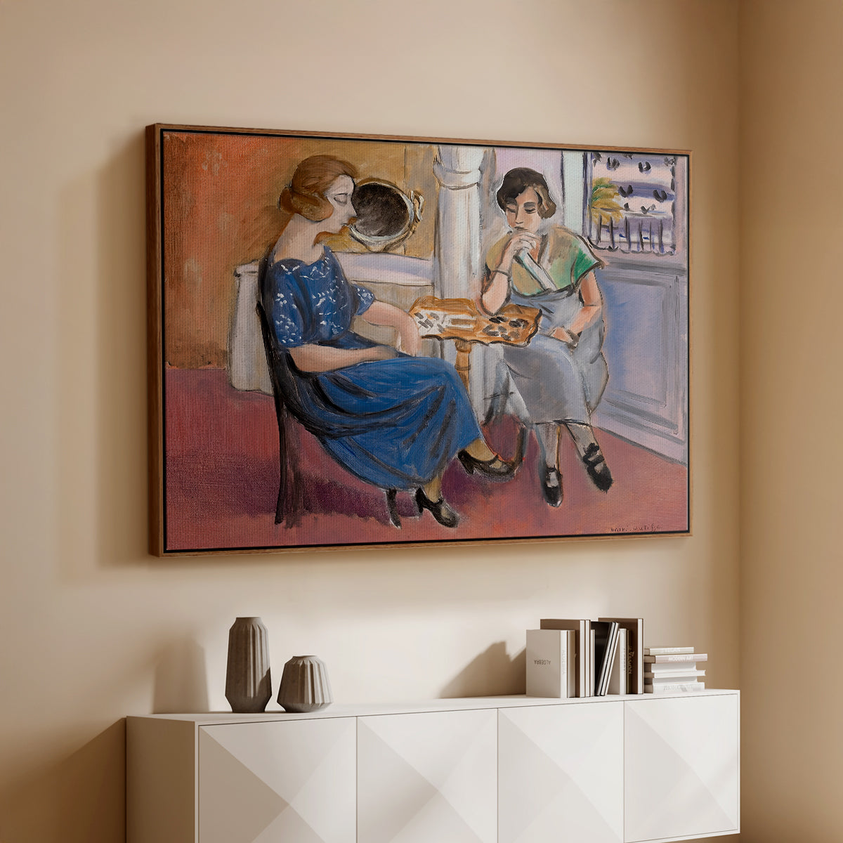 Domino Players, 1921 - Floater Framed Canvas Print