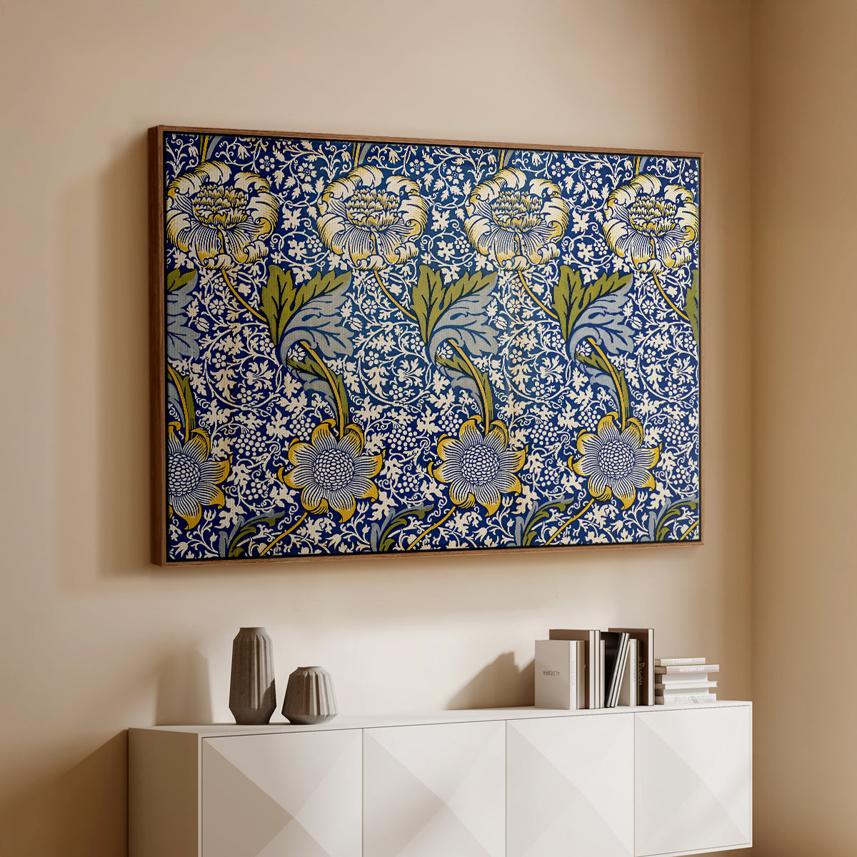 Kennet - Indigo/Gold, 1883 - Floater Framed Canvas Print