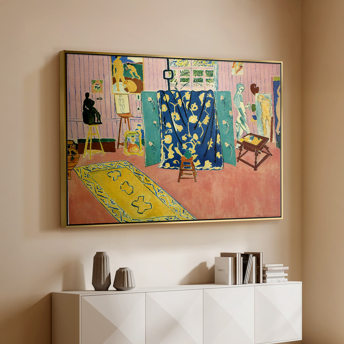 The Pink Studio (L'Atelier Rose), 1911 - Floater Framed Canvas Print