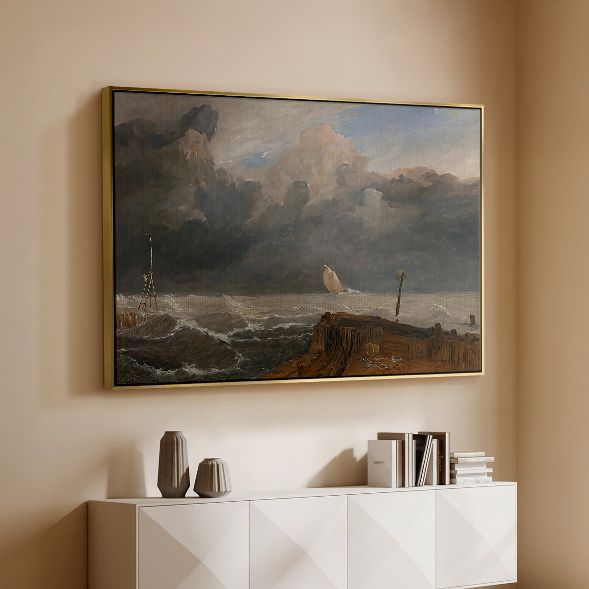 Port Ruysdael, 1827 - Floater Framed Canvas Print