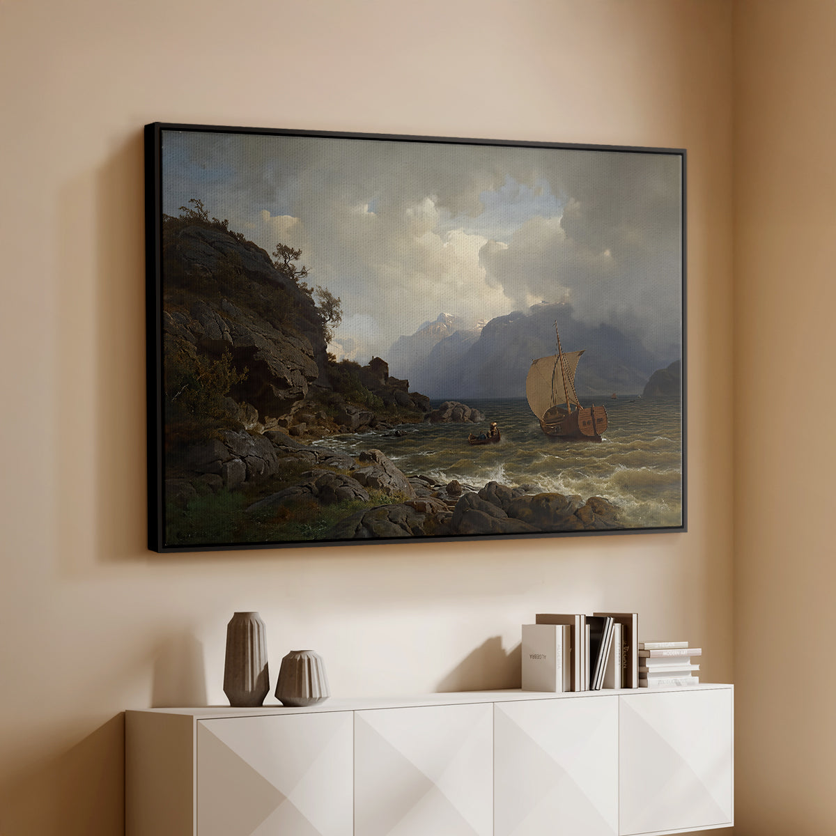 From the Western Coast of Norway, 1862 - Floater Framed Canvas Print