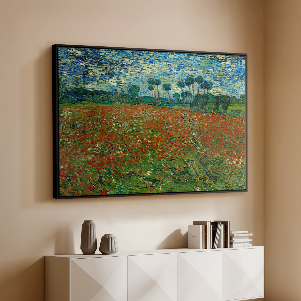 Field with Poppies, 1889 - Floater Framed Canvas Print