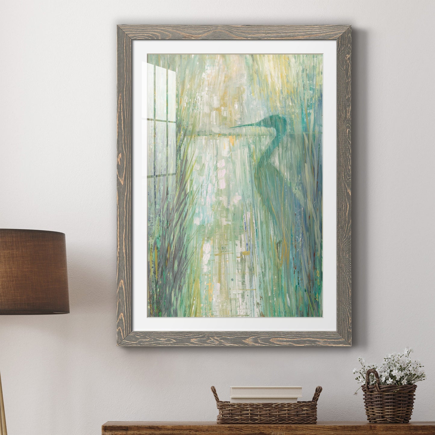 Morning Egret II - Premium Framed Print - Distressed Barnwood Frame - Ready to Hang