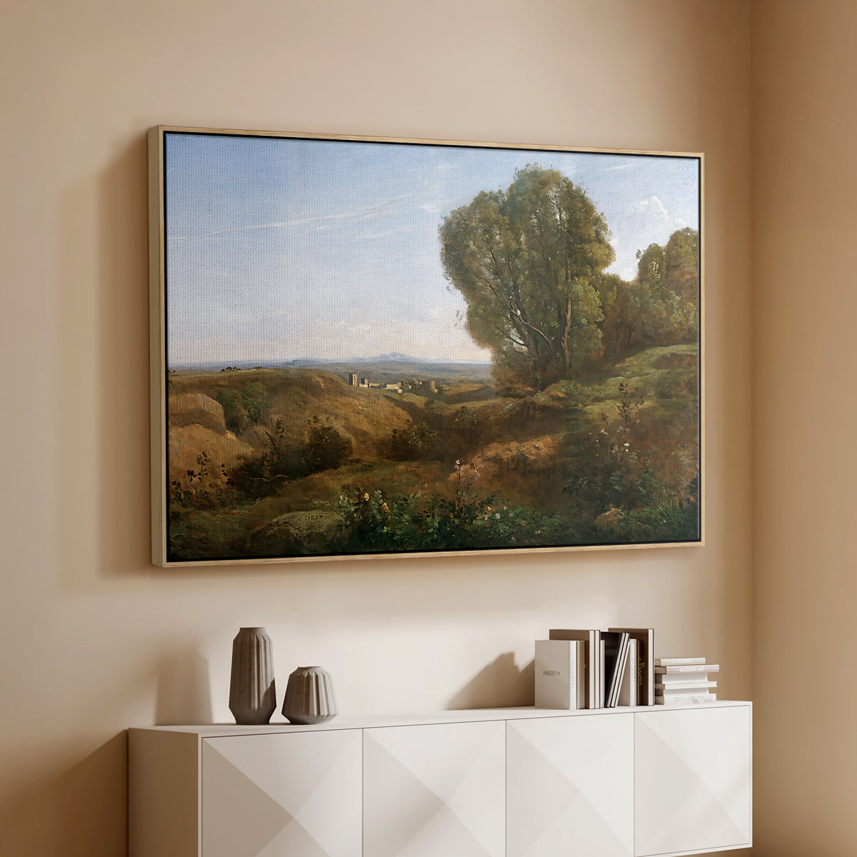 Souvenir of Roquemaure in the Gard, c. 1853 - Floater Framed Canvas Print