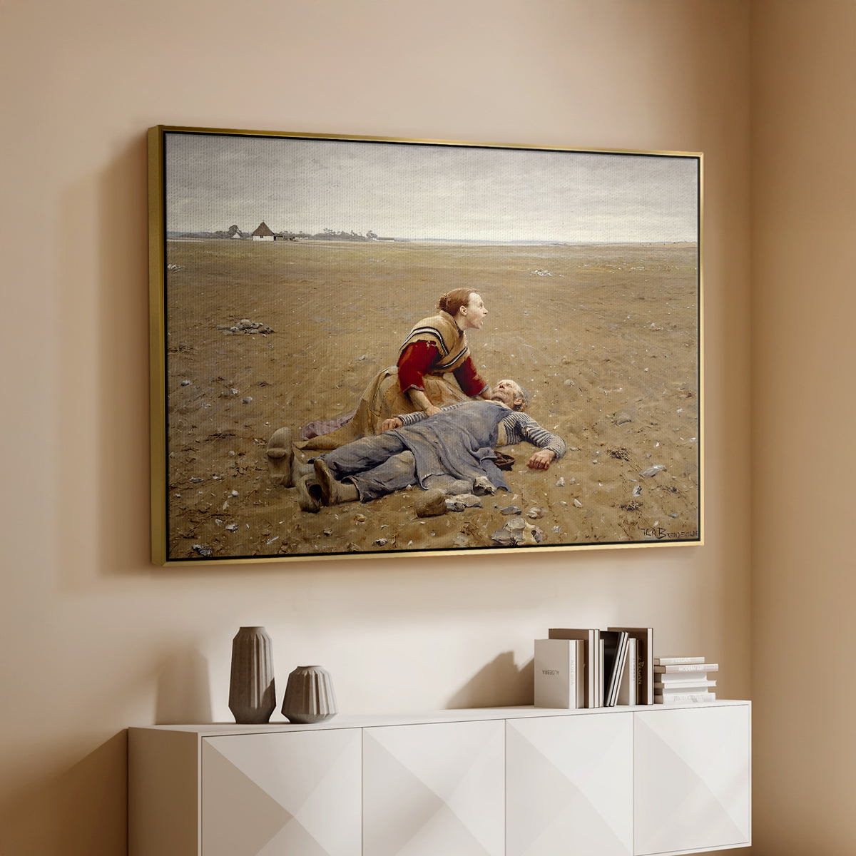 Worn Out (Udslidt), 1889 - Floater Framed Canvas Print