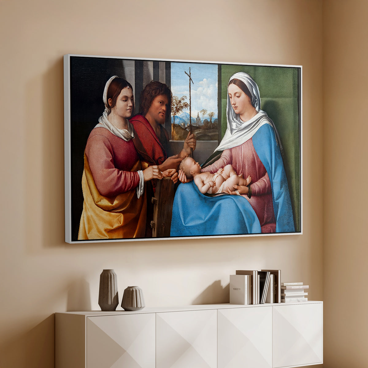 Sacred Conversation, c. 1505 - Floater Framed Canvas Print