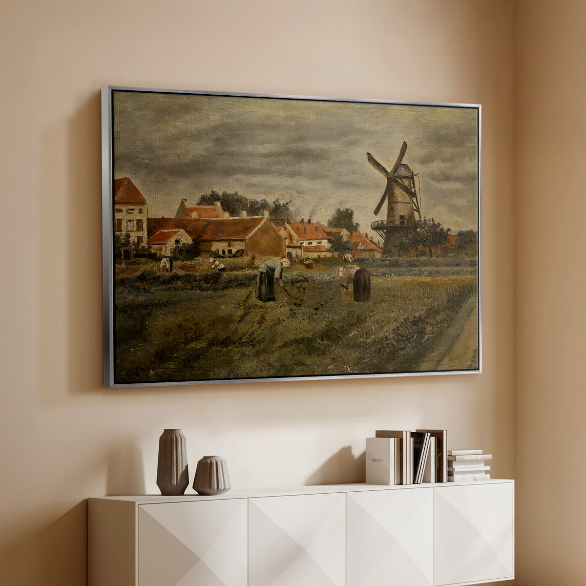 The Potato Harvest, c. 1875 - Floater Framed Canvas Print