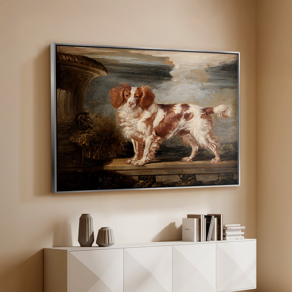 Portrait of Dash, a Favourite Spaniel, Property of Lady Frances Vane-Tempest, 1819 - Floater Framed Canvas Print