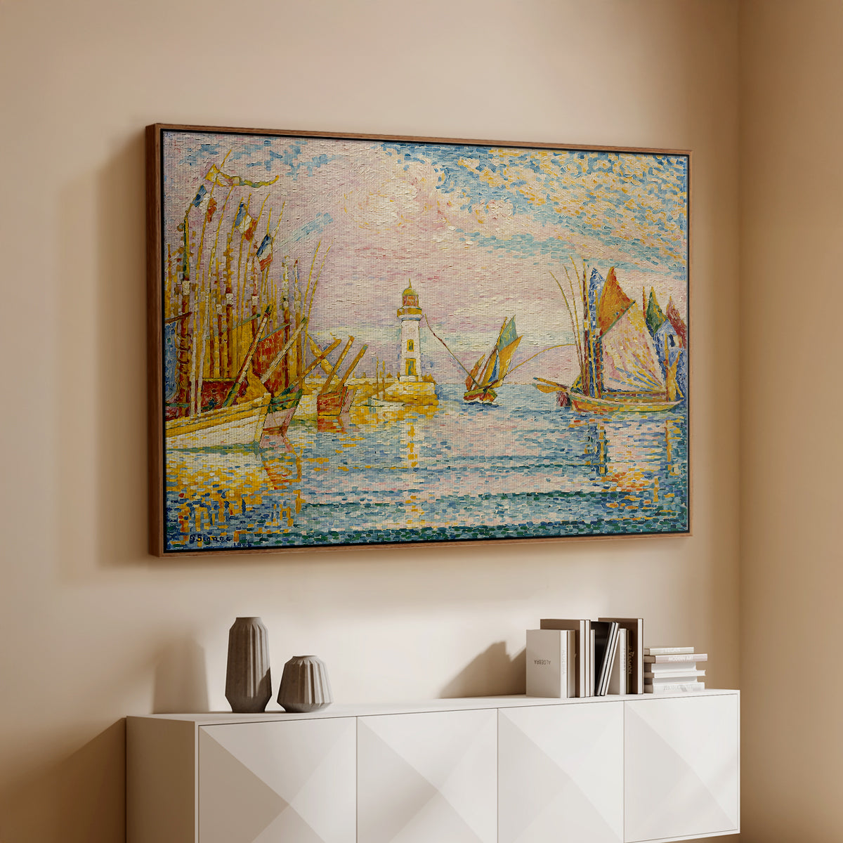 The Lighthouse at Groix, 1925 - Floater Framed Canvas Print