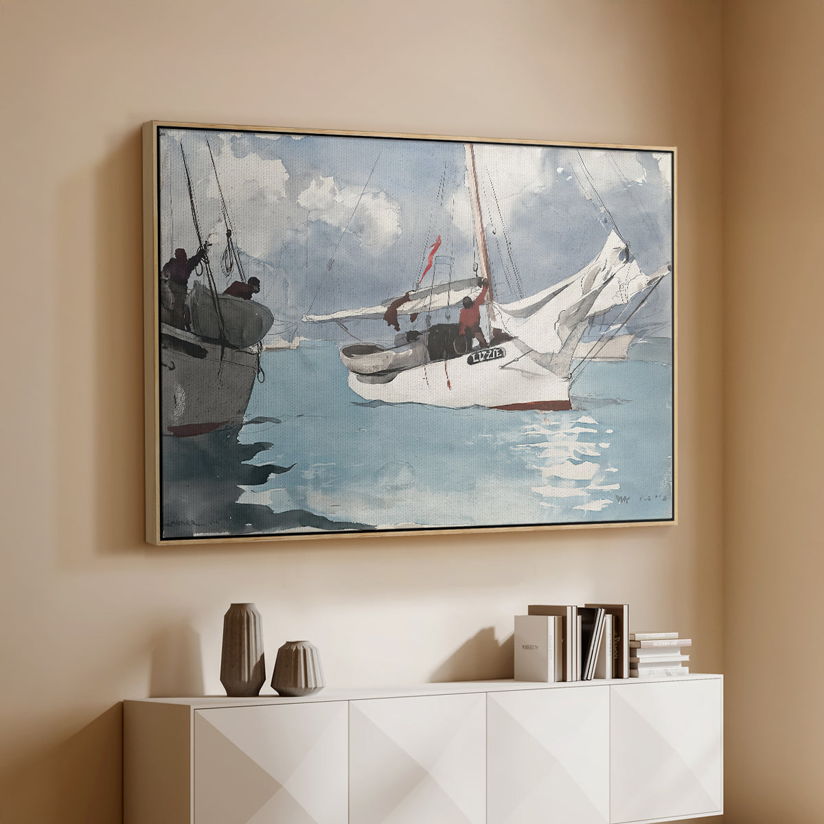 Fishing Boats, Key West, 1903 - Floater Framed Canvas Print