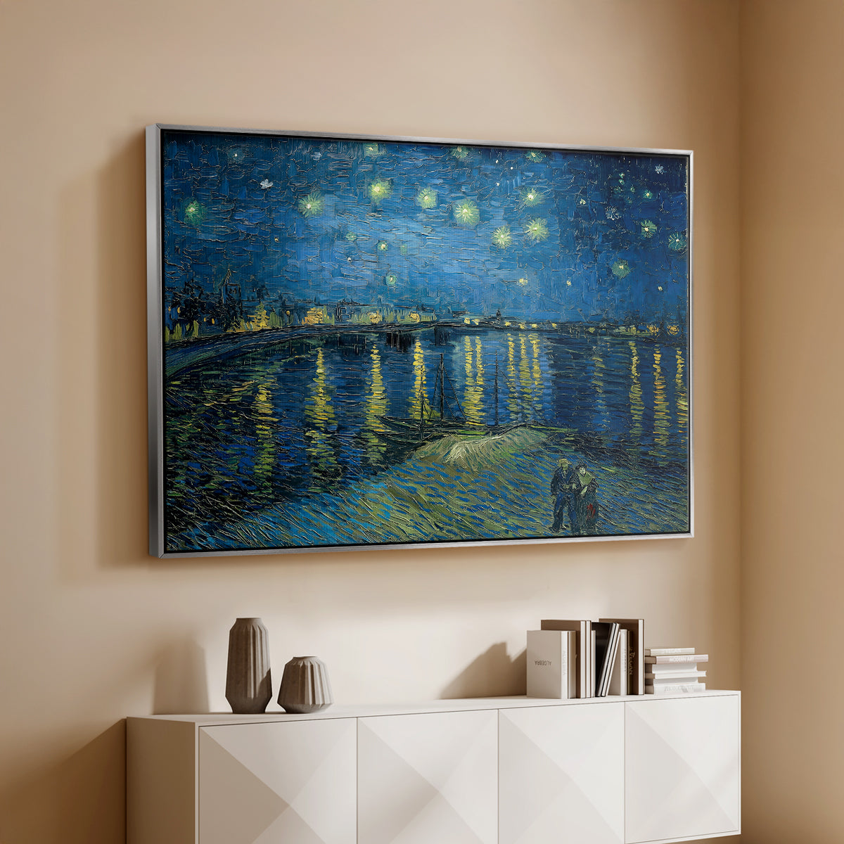 Starry Night Over the Rhône, 1888 - Floater Framed Canvas Print