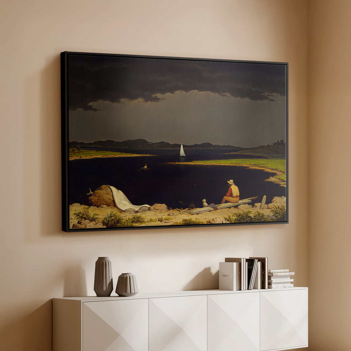 Approaching Thunder Storm, 1859 - Floater Framed Canvas Print