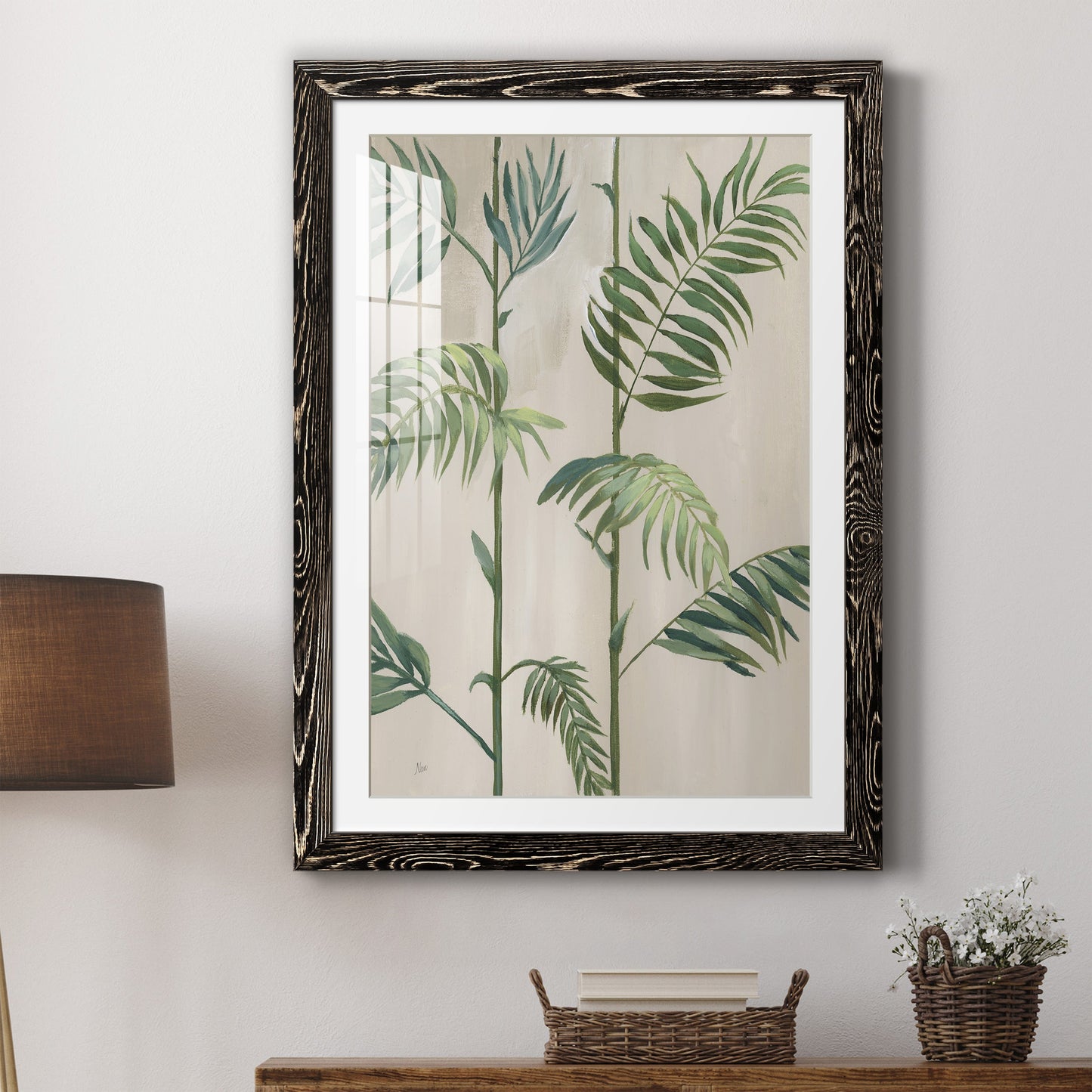 Modern Fronds I - Premium Framed Print - Distressed Barnwood Frame - Ready to Hang