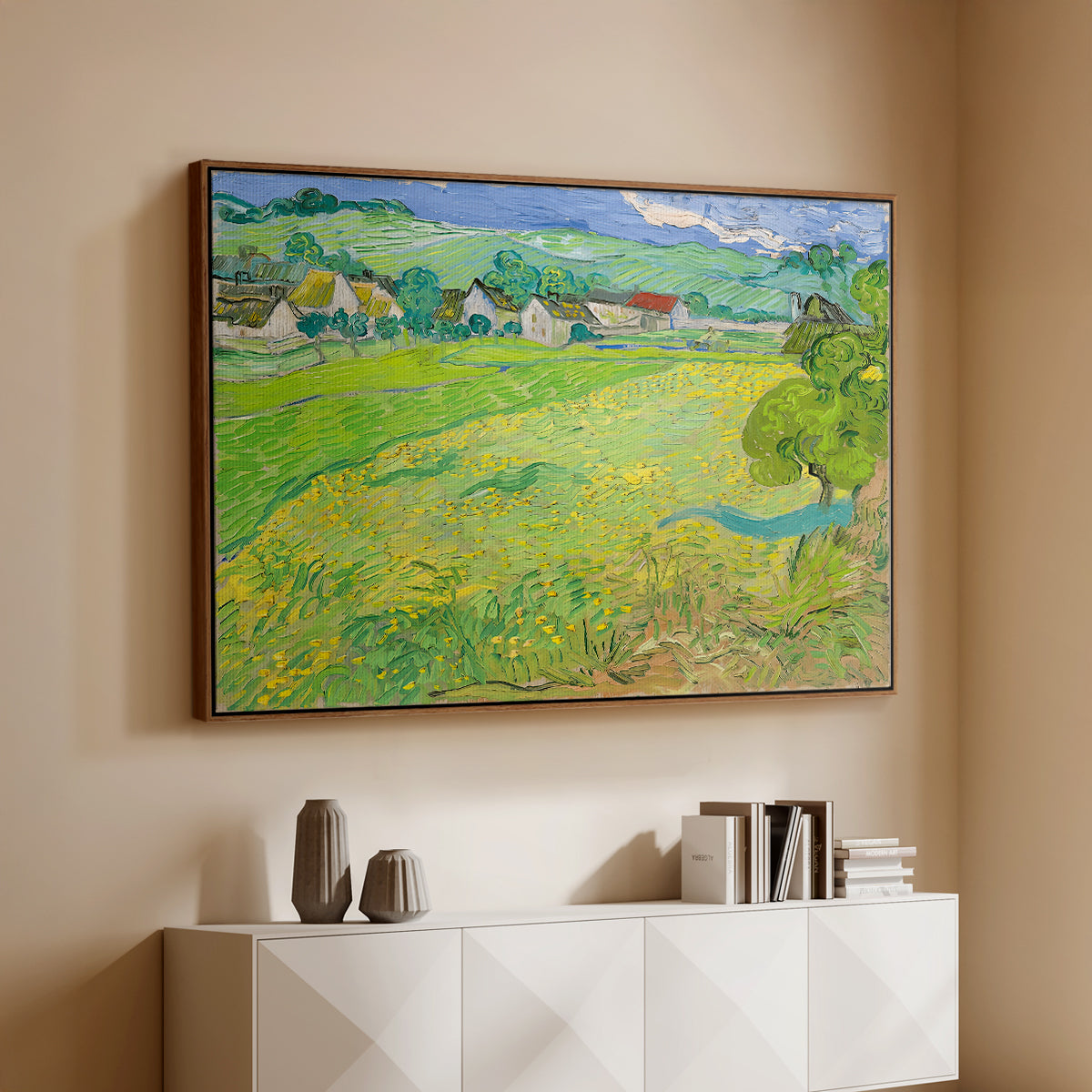 Les Vessenots in Auvers, 1890 - Floater Framed Canvas Print