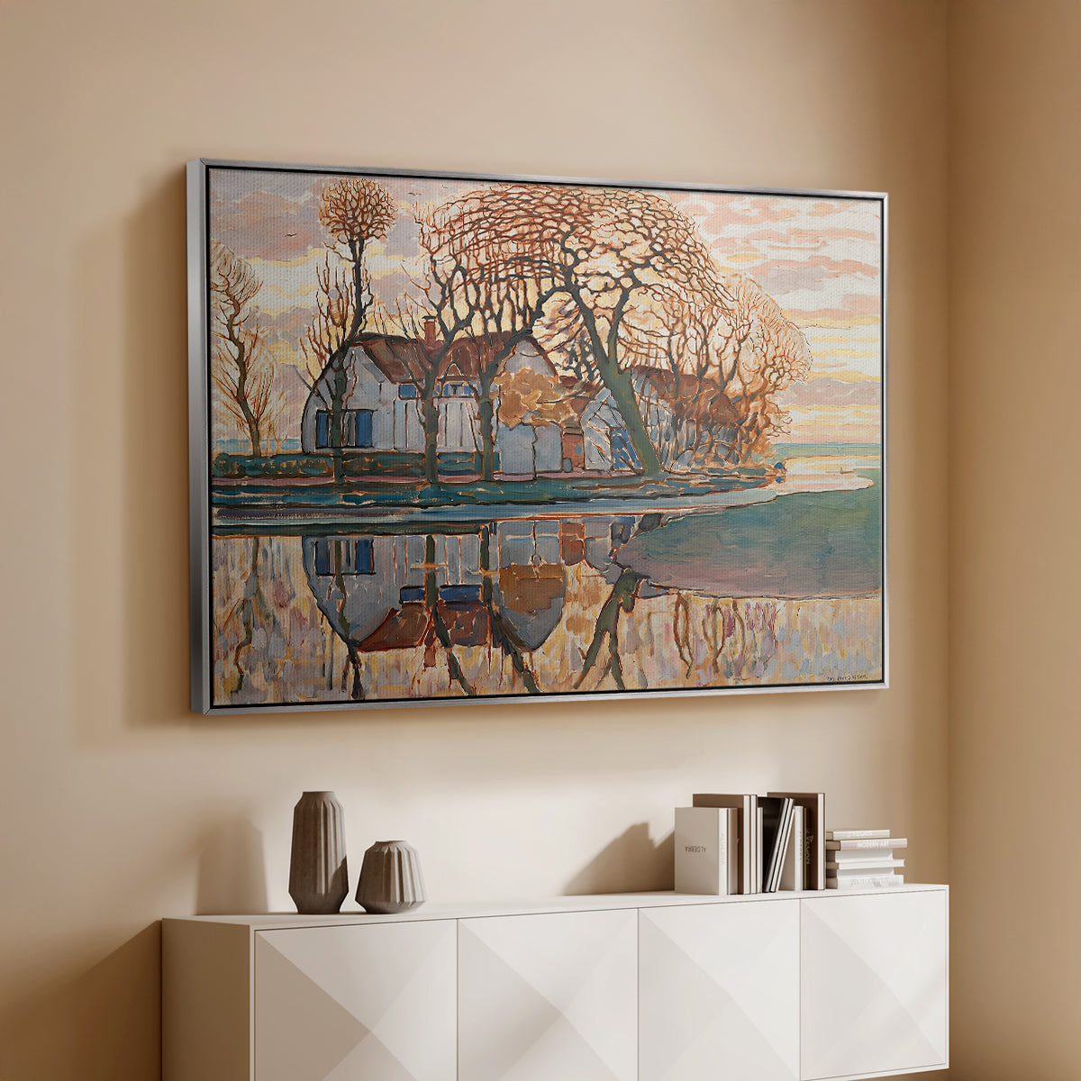 Farm near Duivendrecht, c. 1916 - Floater Framed Canvas Print