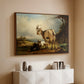A Goat with Two Kids - Floater Framed Canvas Print
