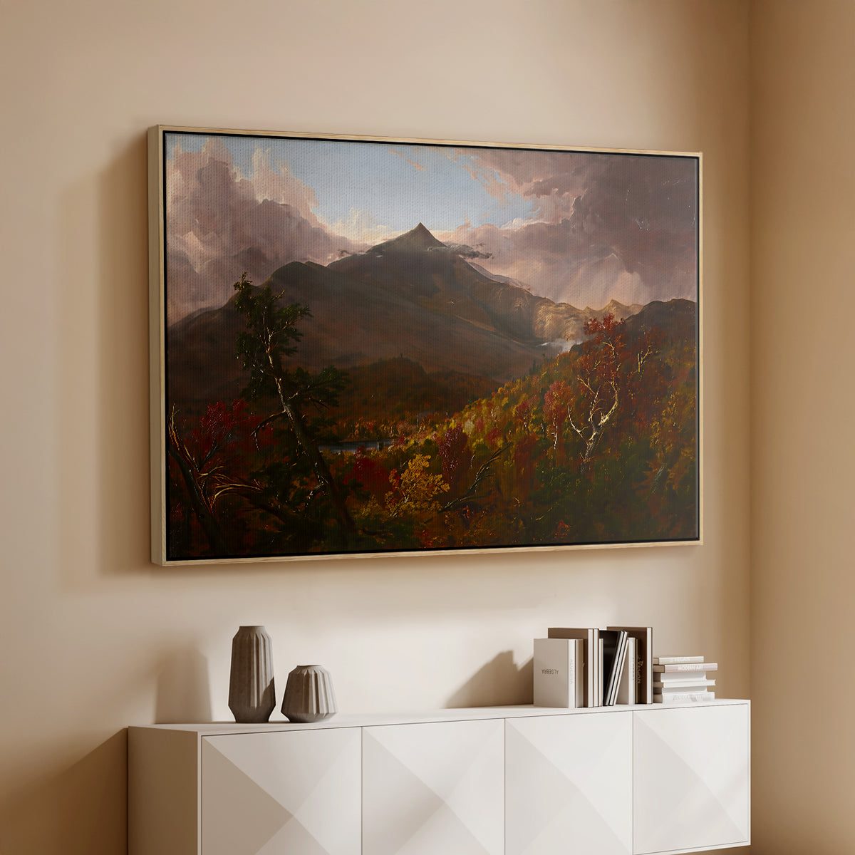 View of Schroon Mountain, Essex County, New York, After a Storm, 1838 - Floater Framed Canvas Print