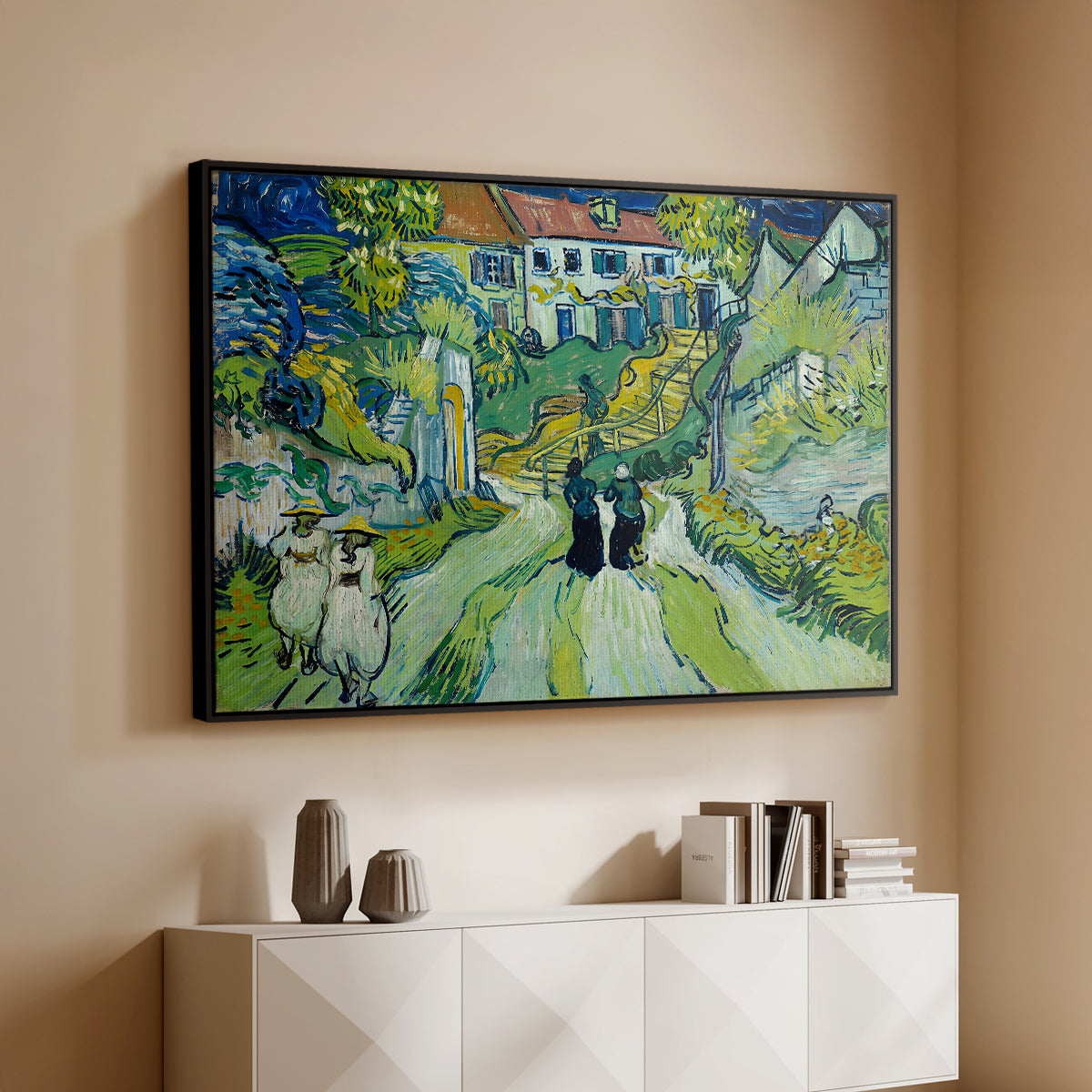 Stairway at Auvers, 1890 - Floater Framed Canvas Print