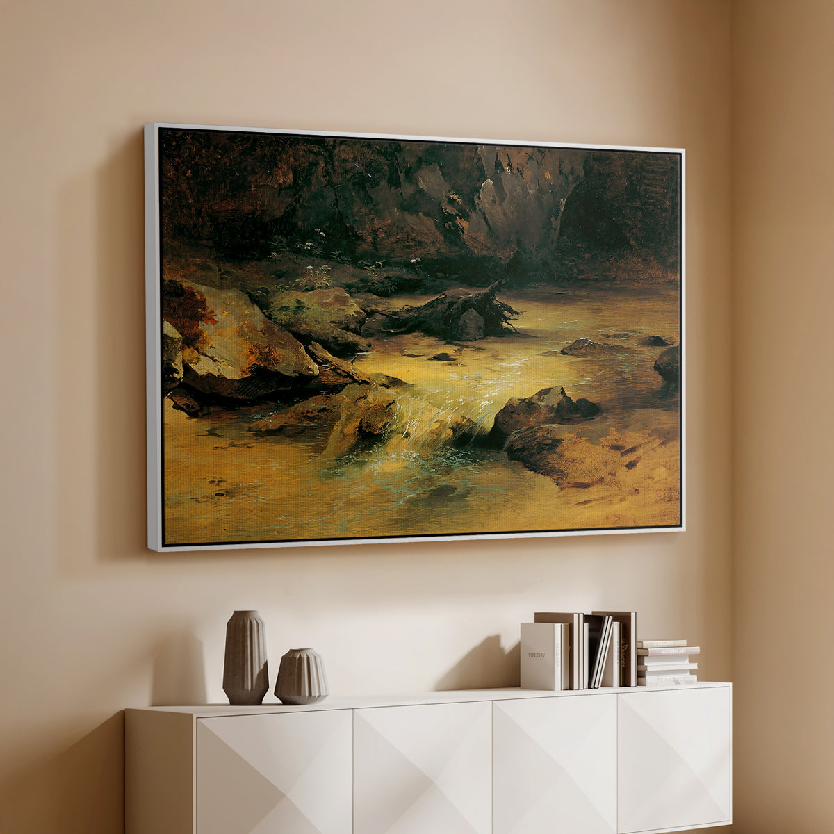 Wildbach (Wild Stream) - Floater Framed Canvas Print