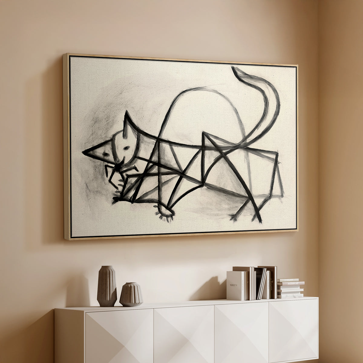 Study of a Cat (Étude de chat), 1946 - Floater Framed Canvas Print