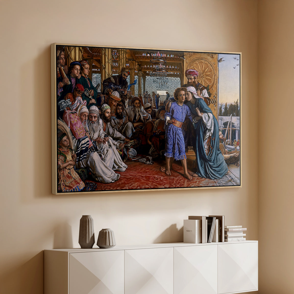 The Finding of the Saviour in the Temple, 1854-1860 - Floater Framed Canvas Print