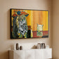 Woman Yelling at a Cat Meme (Picasso Parody) - Floater Framed Canvas Print