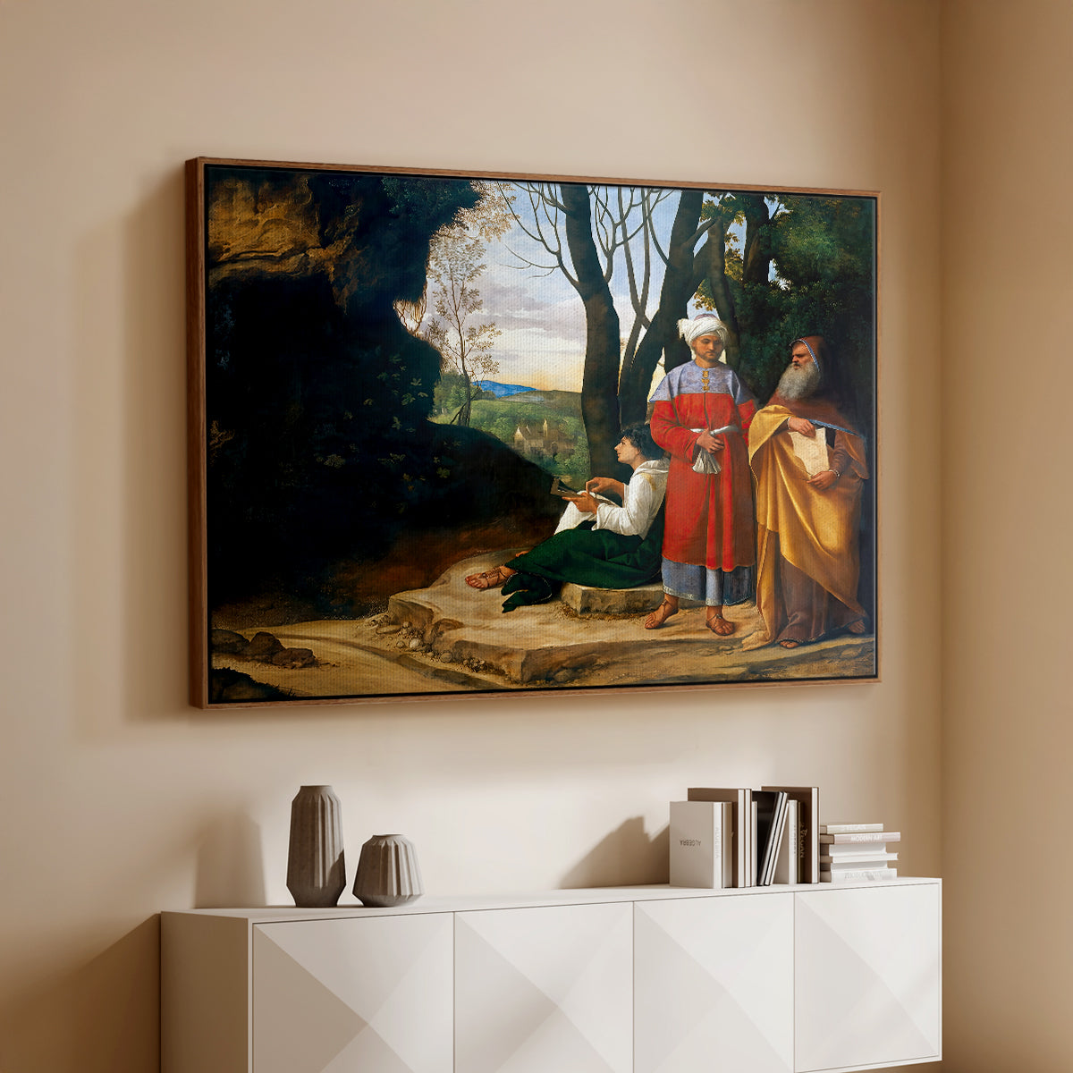 The Three Philosophers, c. 1508-1509 - Floater Framed Canvas Print