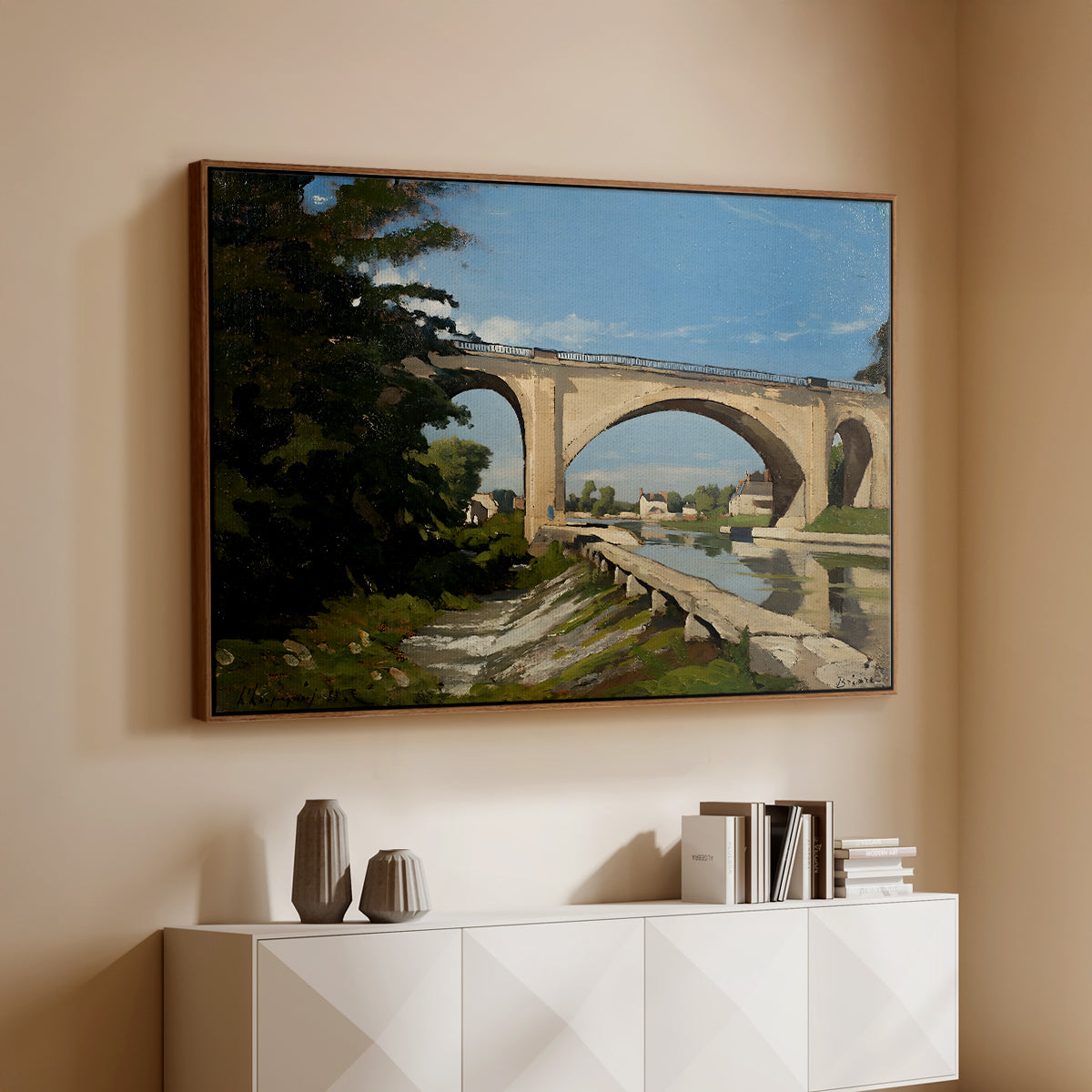 The Railroad Bridge at Briare, 1888 - Floater Framed Canvas Print