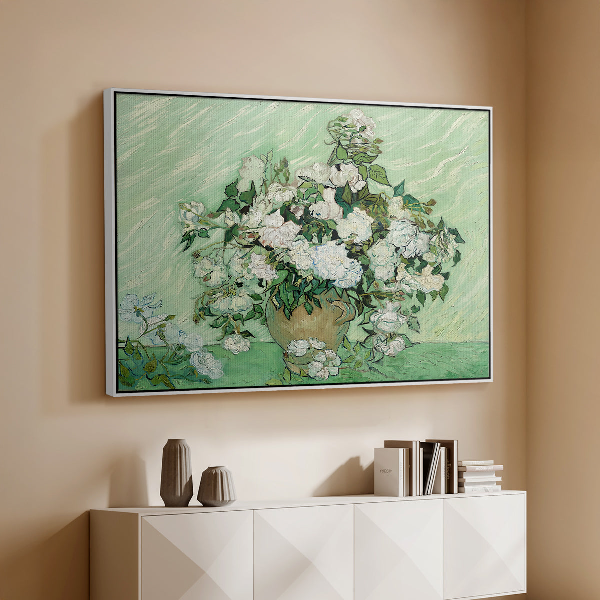 Roses, 1890 - Floater Framed Canvas Print