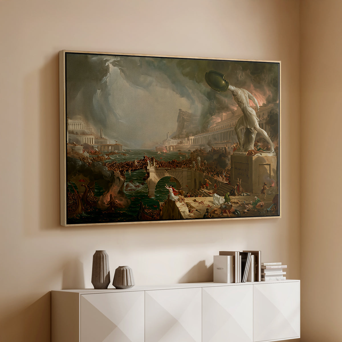 The Course of Empire: Destruction, 1836 - Floater Framed Canvas Print