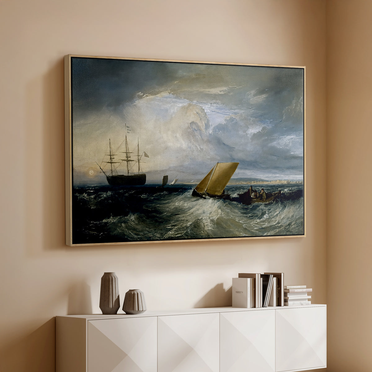 Sheerness as Seen from the Nore, 1808 - Floater Framed Canvas Print