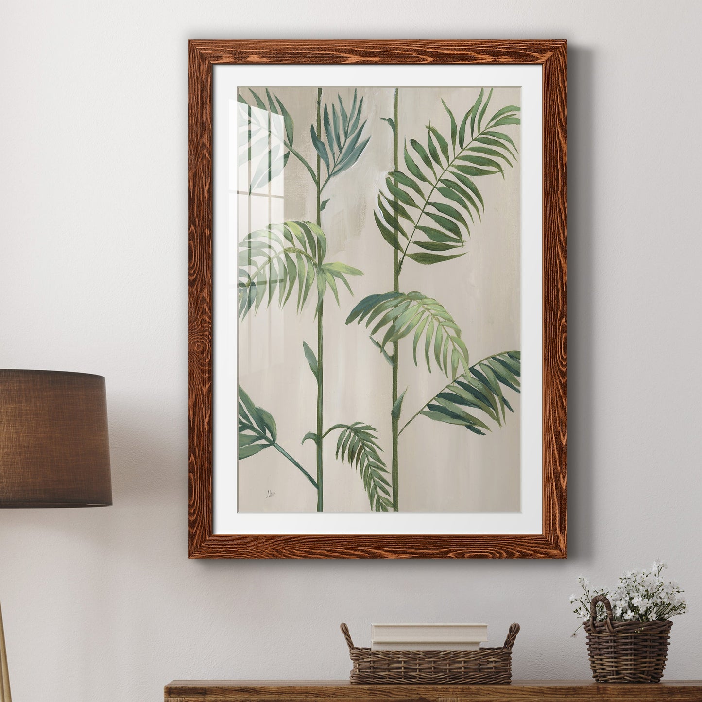 Modern Fronds I - Premium Framed Print - Distressed Barnwood Frame - Ready to Hang