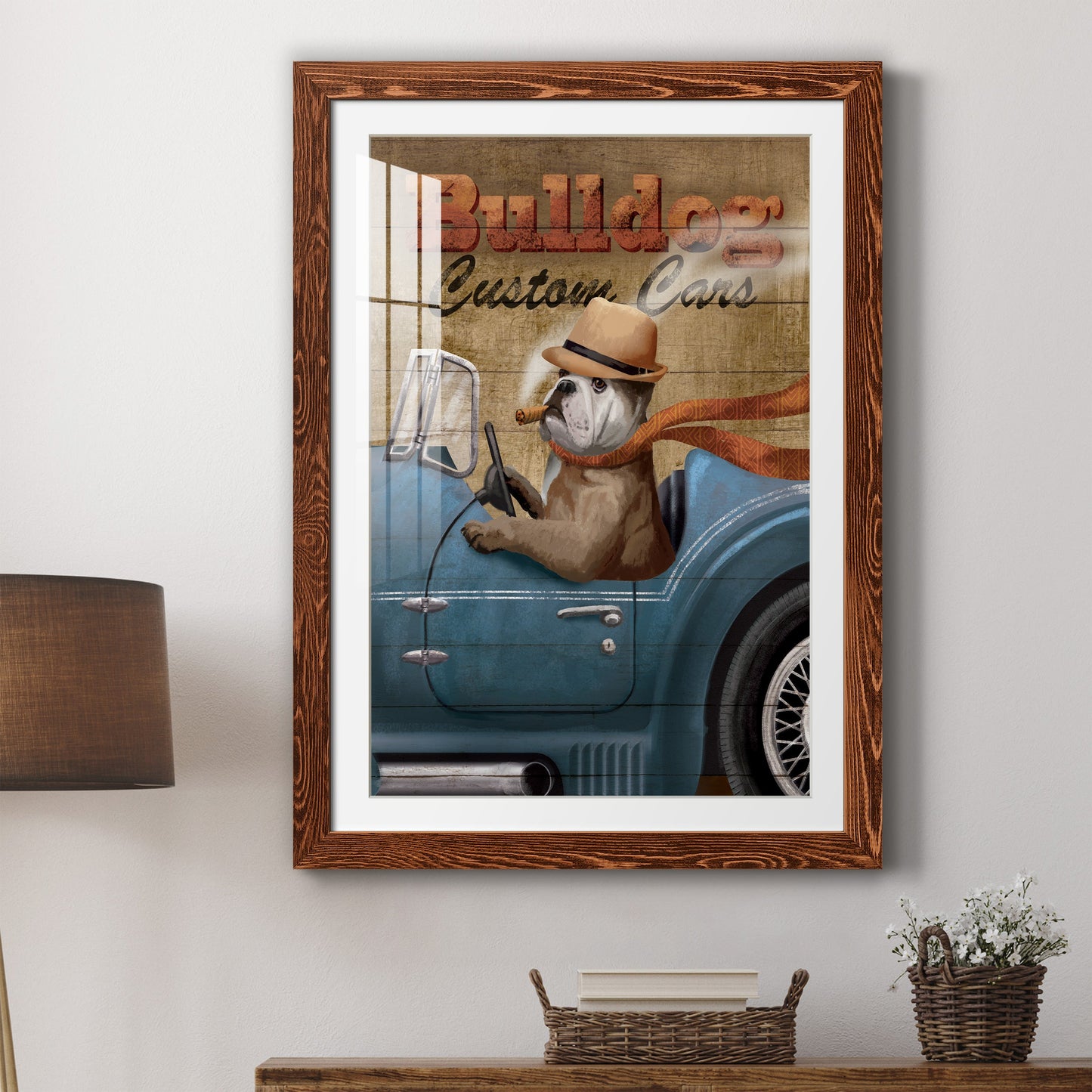 Bulldog Custom Cars - Premium Framed Print - Distressed Barnwood Frame - Ready to Hang