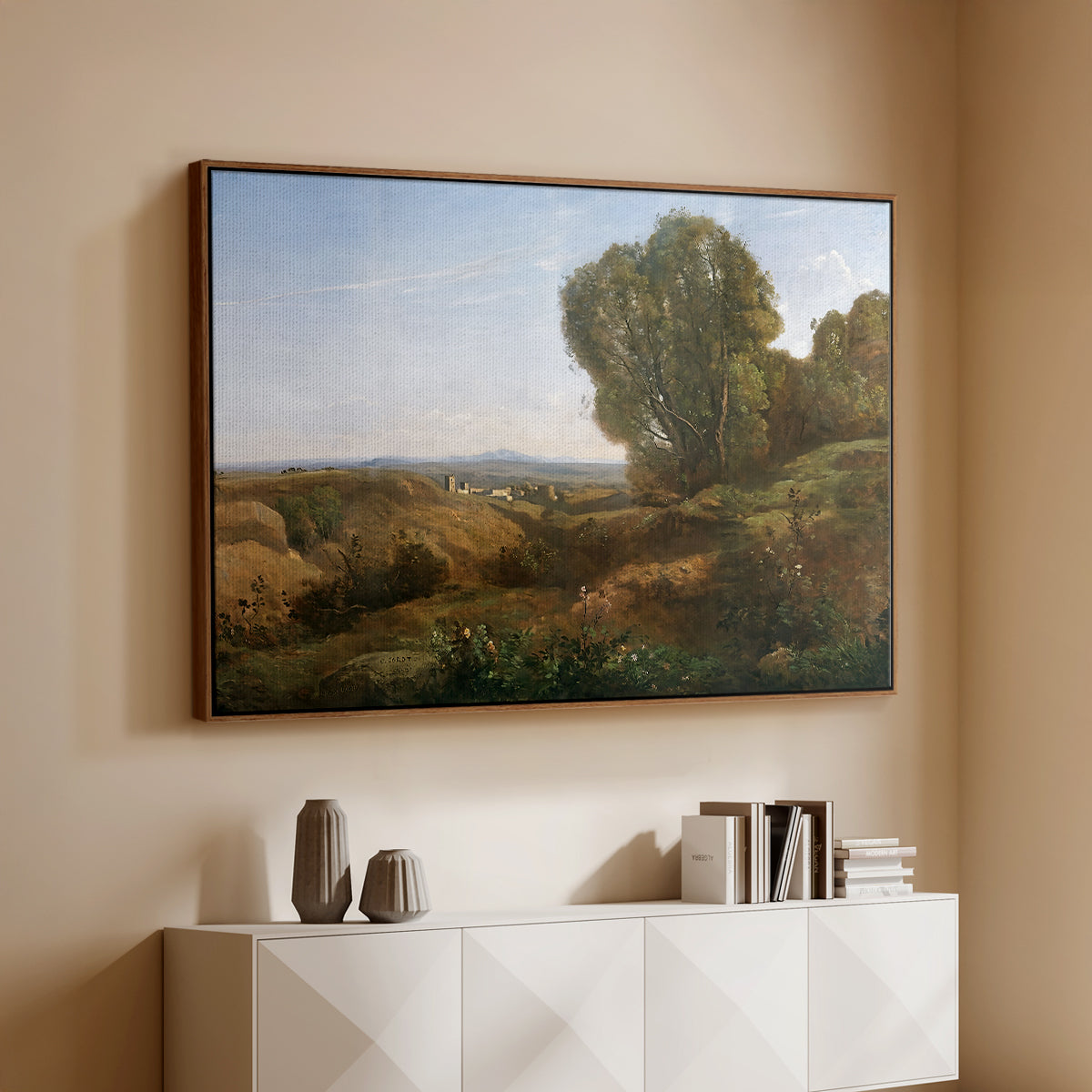 Souvenir of Roquemaure in the Gard, c. 1853 - Floater Framed Canvas Print