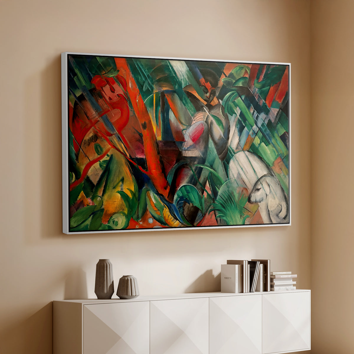 In the Rain, 1912 - Floater Framed Canvas Print