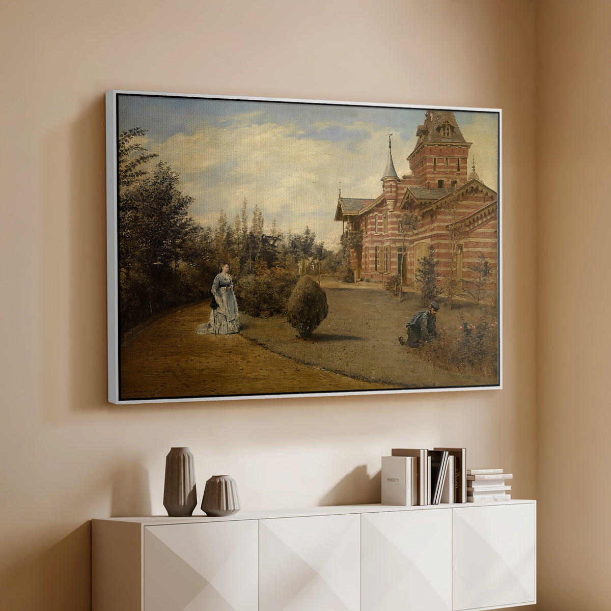 The Country House of Gustave Coûteaux, 1871 - Floater Framed Canvas Print
