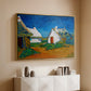 Three White Cottages at Saintes-Maries, 1888 - Floater Framed Canvas Print