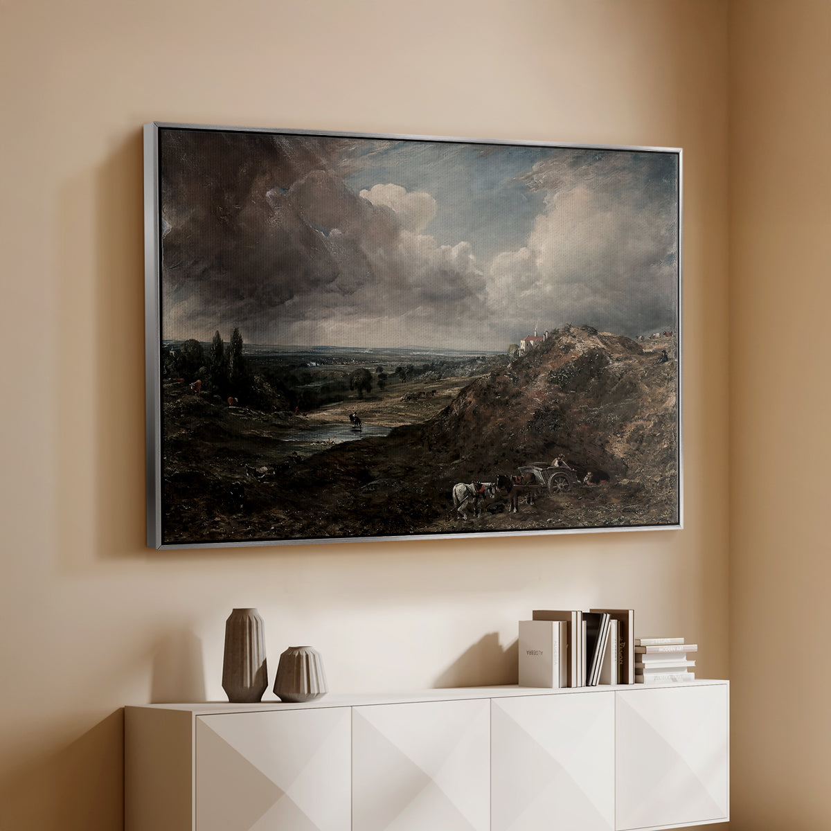 Branch Hill Pond, Hampstead Heath, c. 1828 - Floater Framed Canvas Print