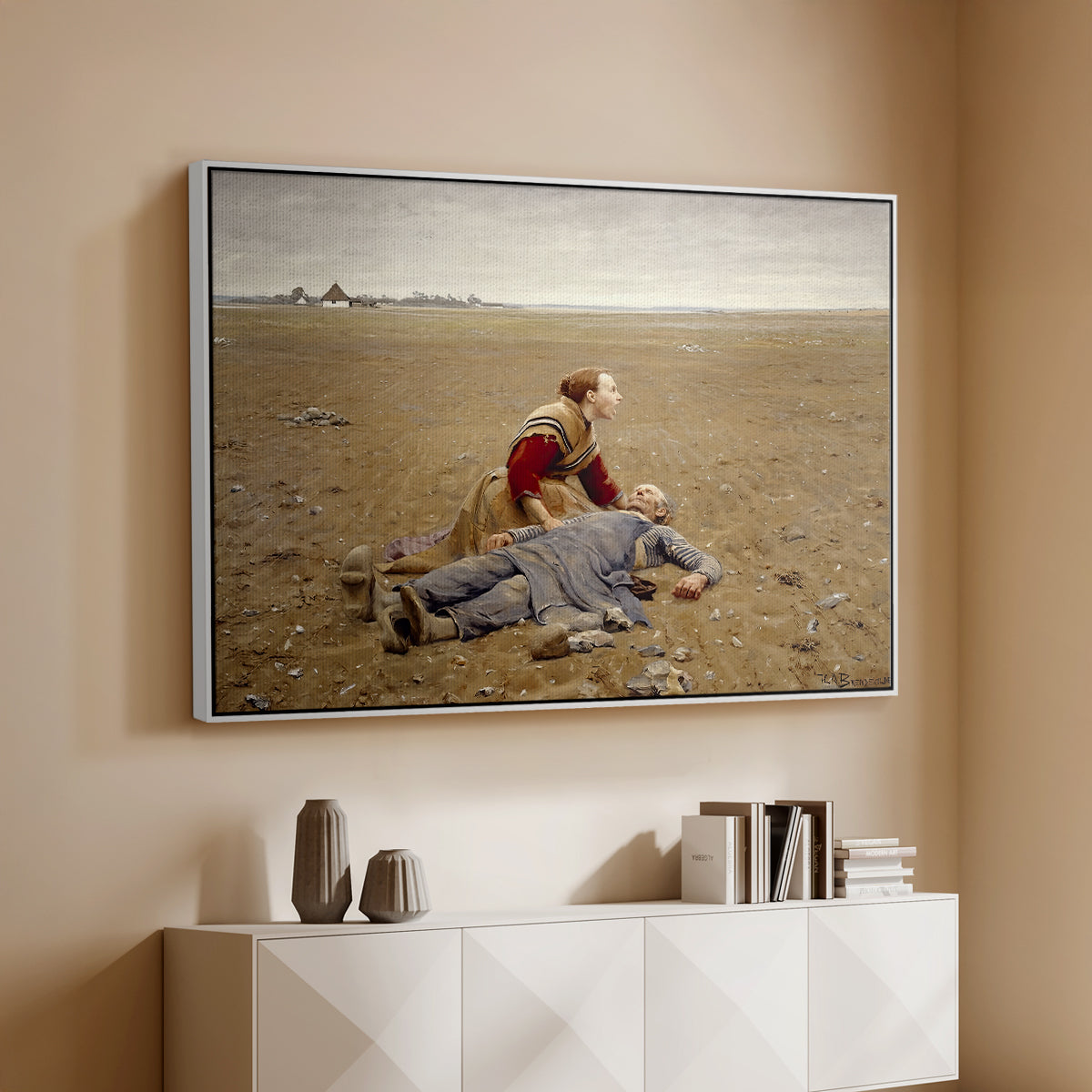 Worn Out (Udslidt), 1889 - Floater Framed Canvas Print