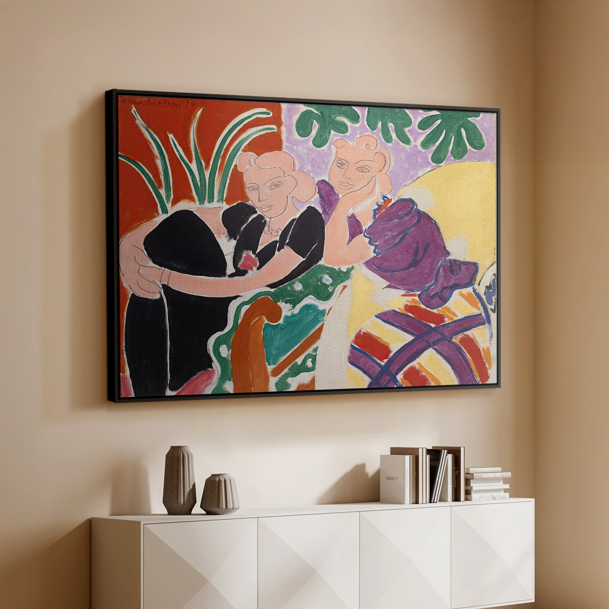 The Conversation, 1938 - Floater Framed Canvas Print