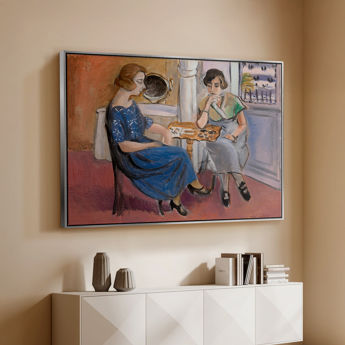 Domino Players, 1921 - Floater Framed Canvas Print